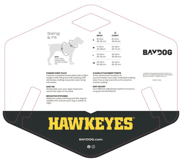 Iowa Hawkeyes Dog Harness