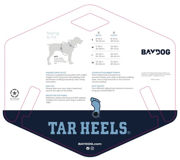 North Carolina Tar Heels Dog Harness