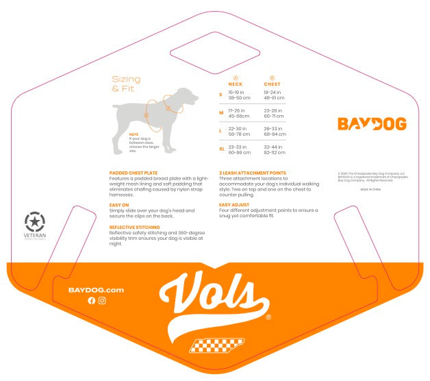 Tennessee Volunteers Dog Harness