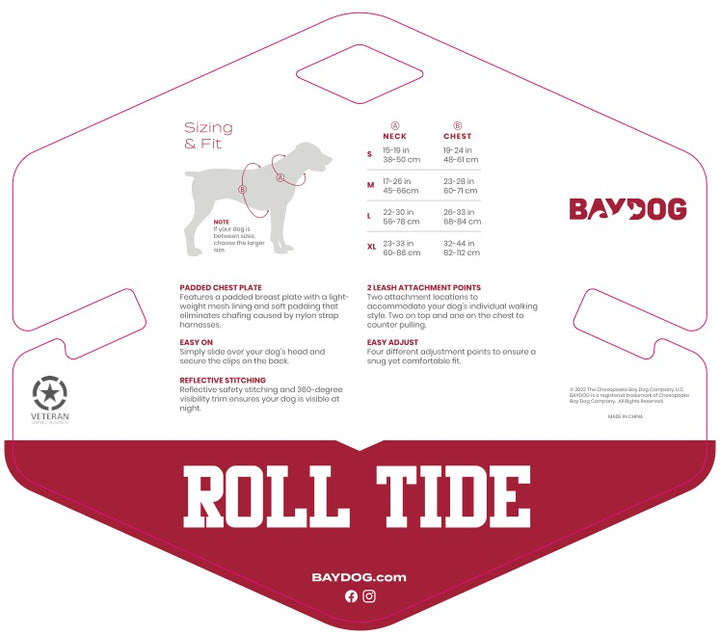Alabama Crimson Tide Dog Harness