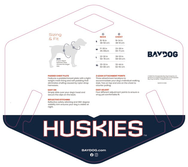 Husky harness clearance size