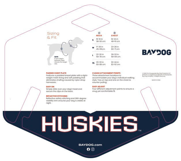 UCONN Huskies Dog Harness