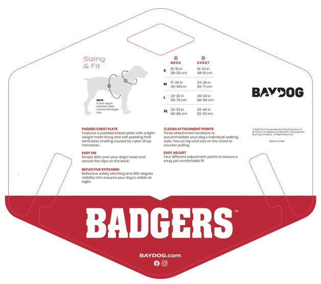 Wisconsin Badgers Dog Harness