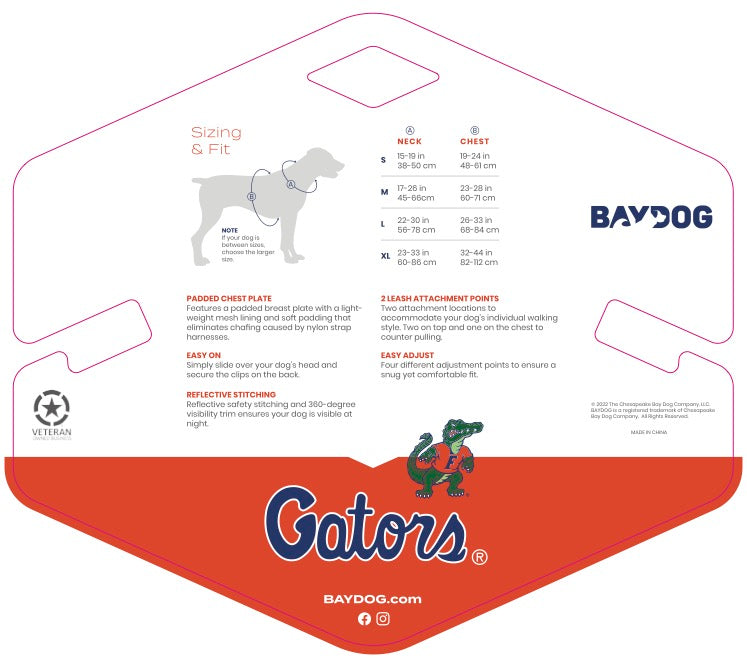 Florida gators dog store harness