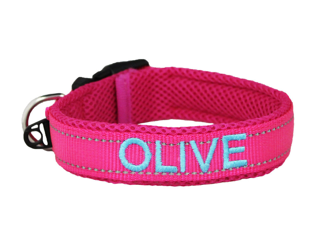 Embroidered Dog Collar | Sunset Pink