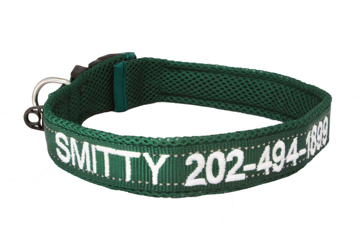 Embroidered Dog Collar | Forest Green